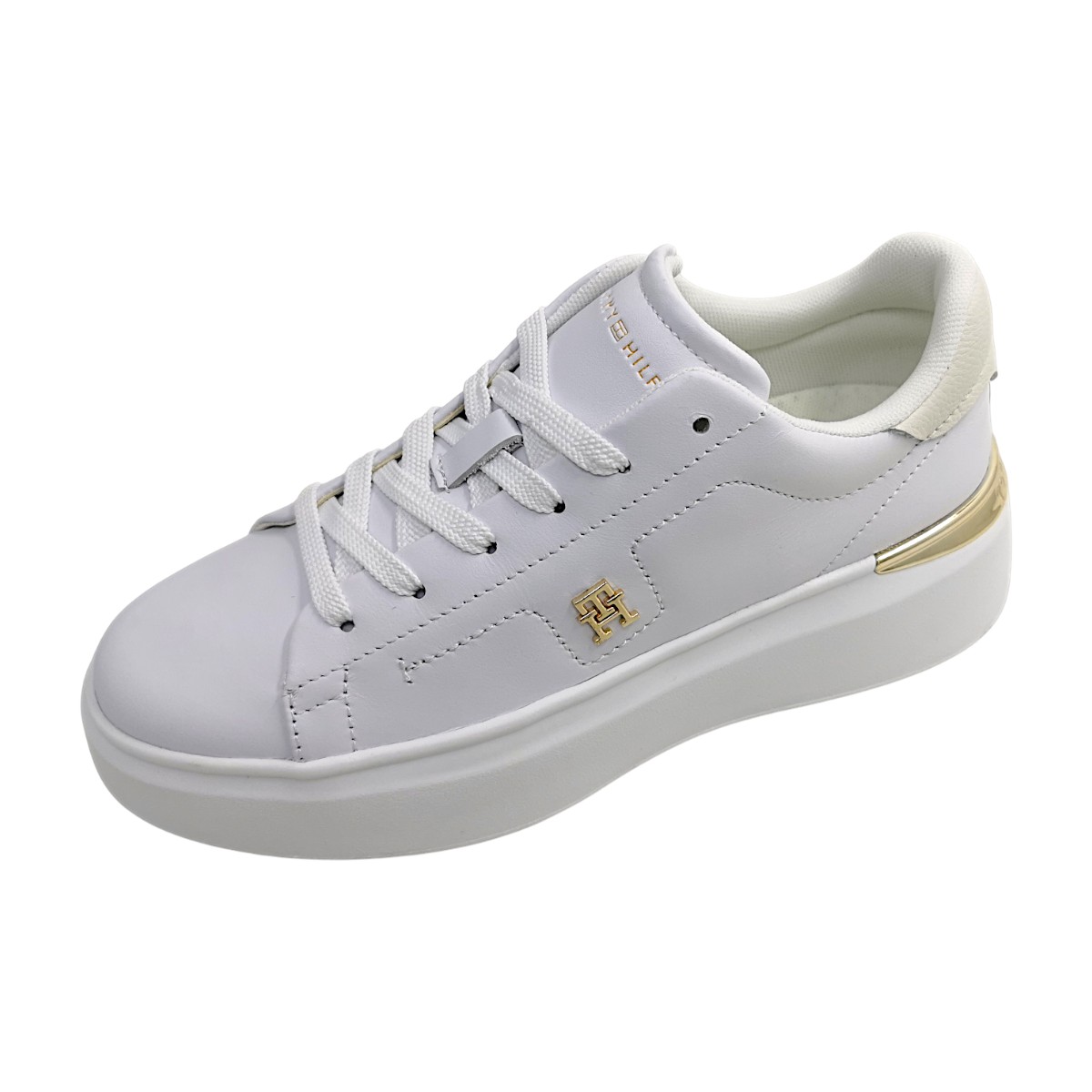 Tommy Hilfiger TH Fashion Damenschuhe Schnürschuhe Sportive (white YBS, Gr. 1:38)