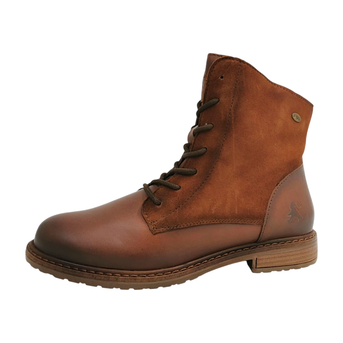 2 Go Fashion Damenschuhe Schnürstiefel Braun Freizeit