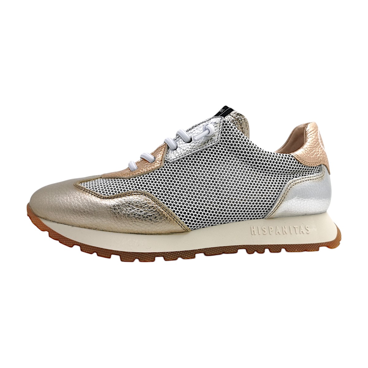 Hispanitas Kansas Damenschuhe sportlicher Schnürer Silber Freizeit