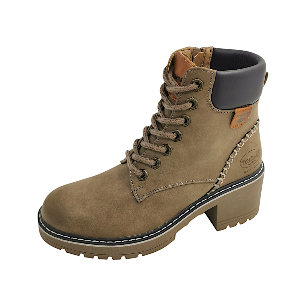 Dockers by Gerli Damenschuhe Stiefel Schnürer Braun Freizeit (taupe 430, Größe 36 EU)