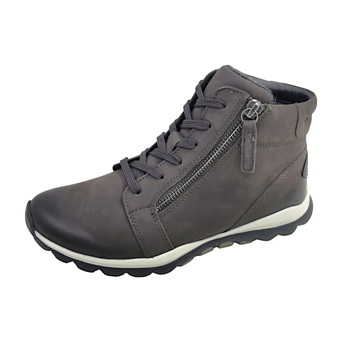 Gabor Comfort Damenschuhe Stiefeletten Schnürer Schnürstiefel Grau Freizeit (dark grey 39, Größe 37.5 EU)