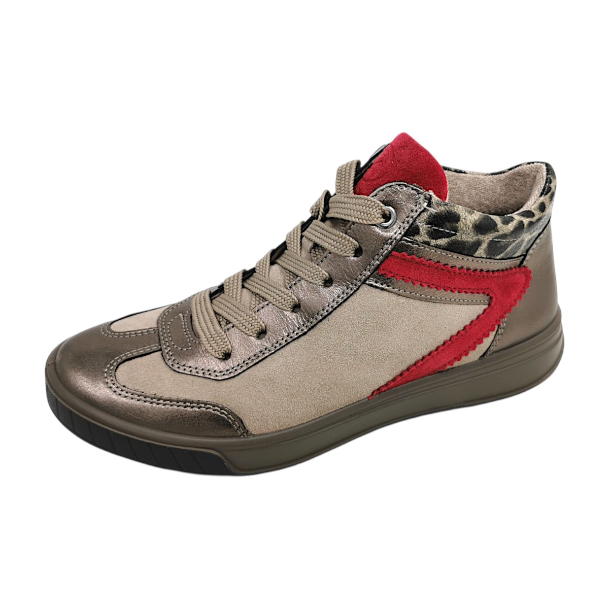 Ara Rom Damenschuhe Stiefeletten Reißverschluss Schnürer Beige Freizeit (CASHMERE,WILDBERRY 05, Größe 37 EU)