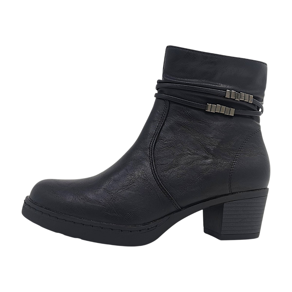 2 Go Fashion Damenschuhe Stiefeletten Gefüttert Schwarz Freizeit