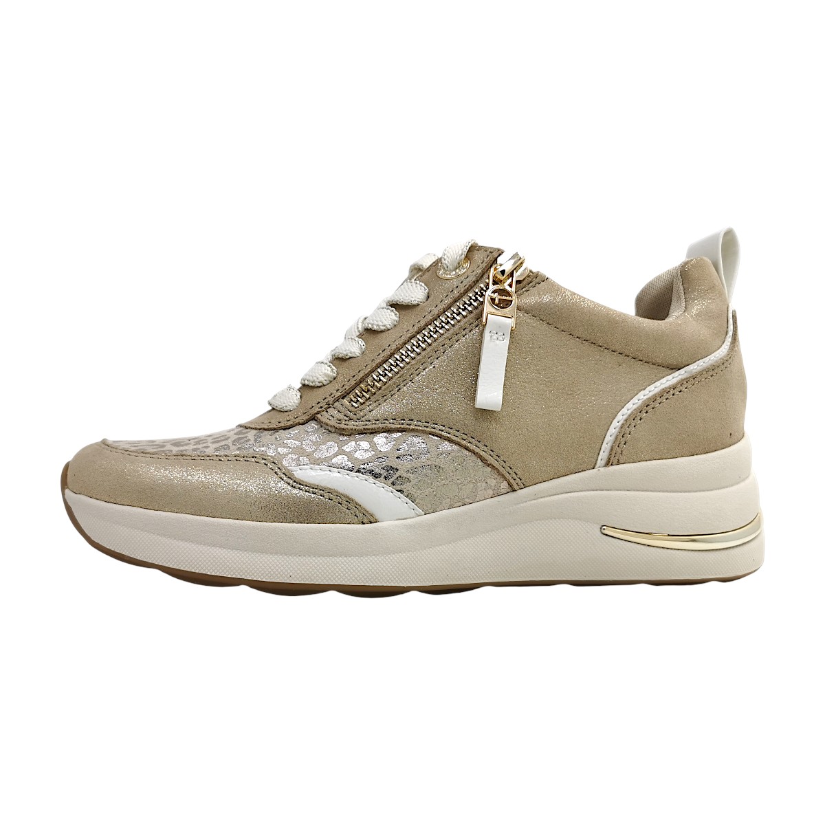 Tamaris Comfort Damenschuhe Schnürschuhe Sportive Beige Freizeit