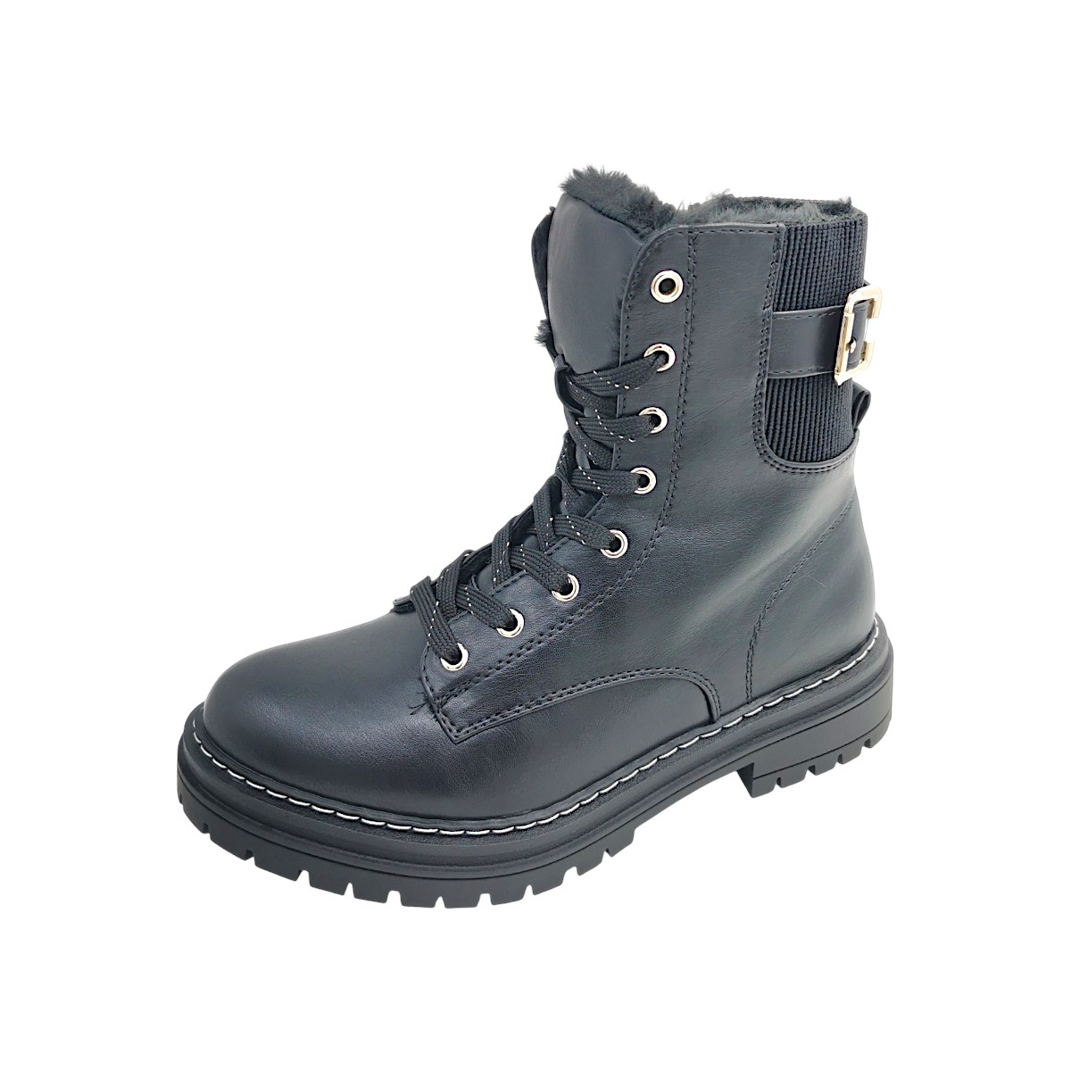 2 Go Fashion Damenschuhe Schnürstiefel Schwarz Freizeit (schwarz, Größe 37 EU)