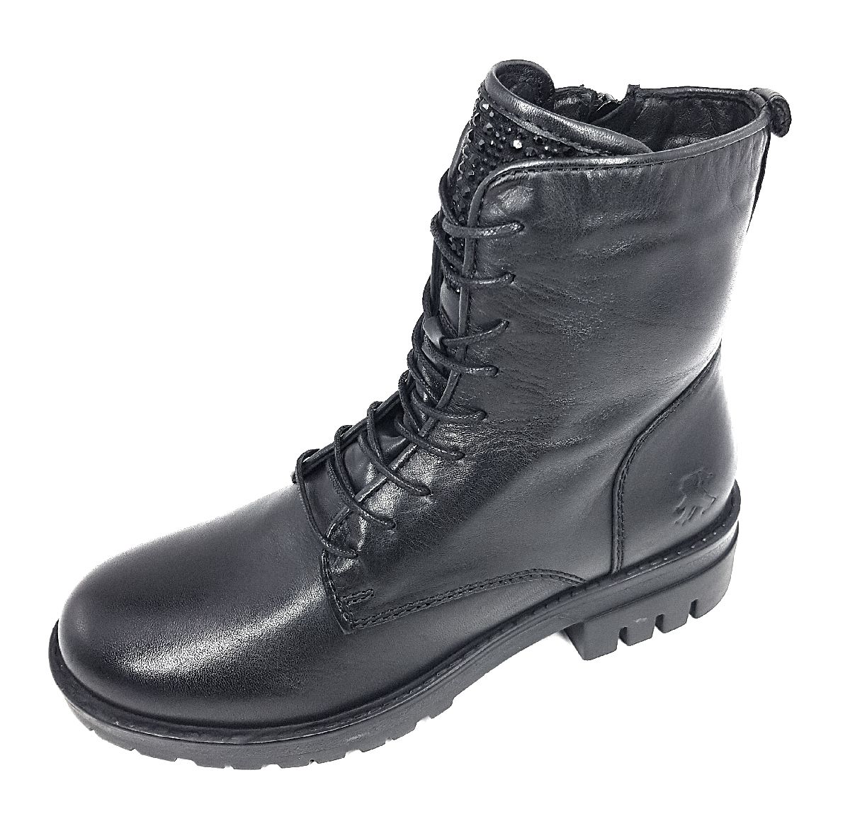 2 Go Fashion Damenschuhe Stiefeletten Schnürer Stiefelette Schwarz Freizeit (9 Schwarz, Größe 36 EU)