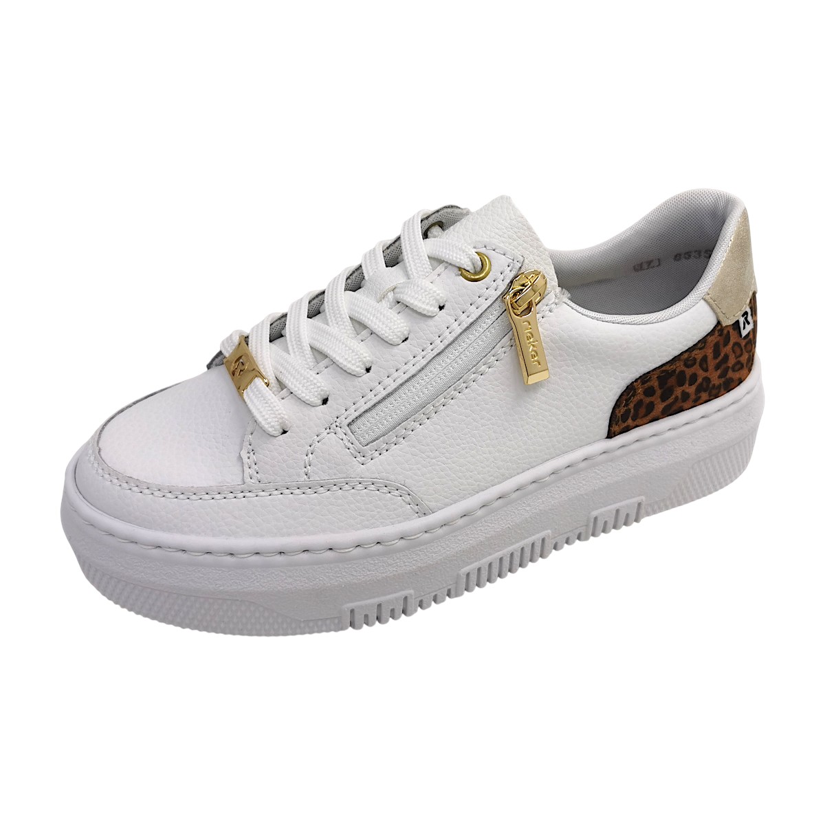 Rieker Damenschuhe Schnürschuhe Sportive Weiß Freizeit (weiss/leo-nuss/muschel, Gr. 1:41)