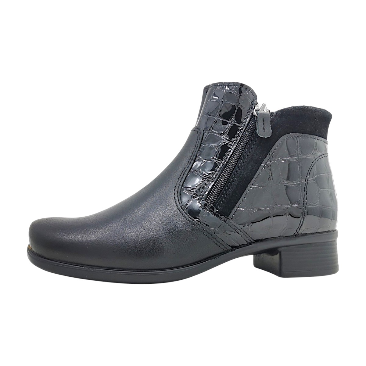 Aco Steffi 77 Damenschuhe Stiefeletten Reißverschluss Schwarz Freizeit