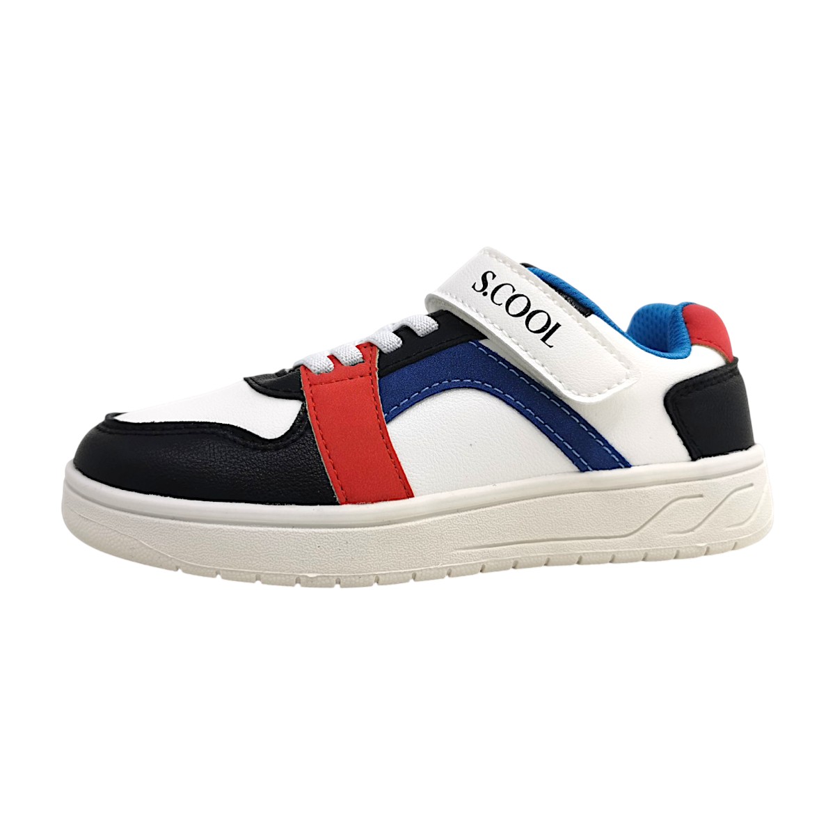 S.Cool Kinderschuhe Jungen Sneaker Flach Klettschuh Weiß Freizeit