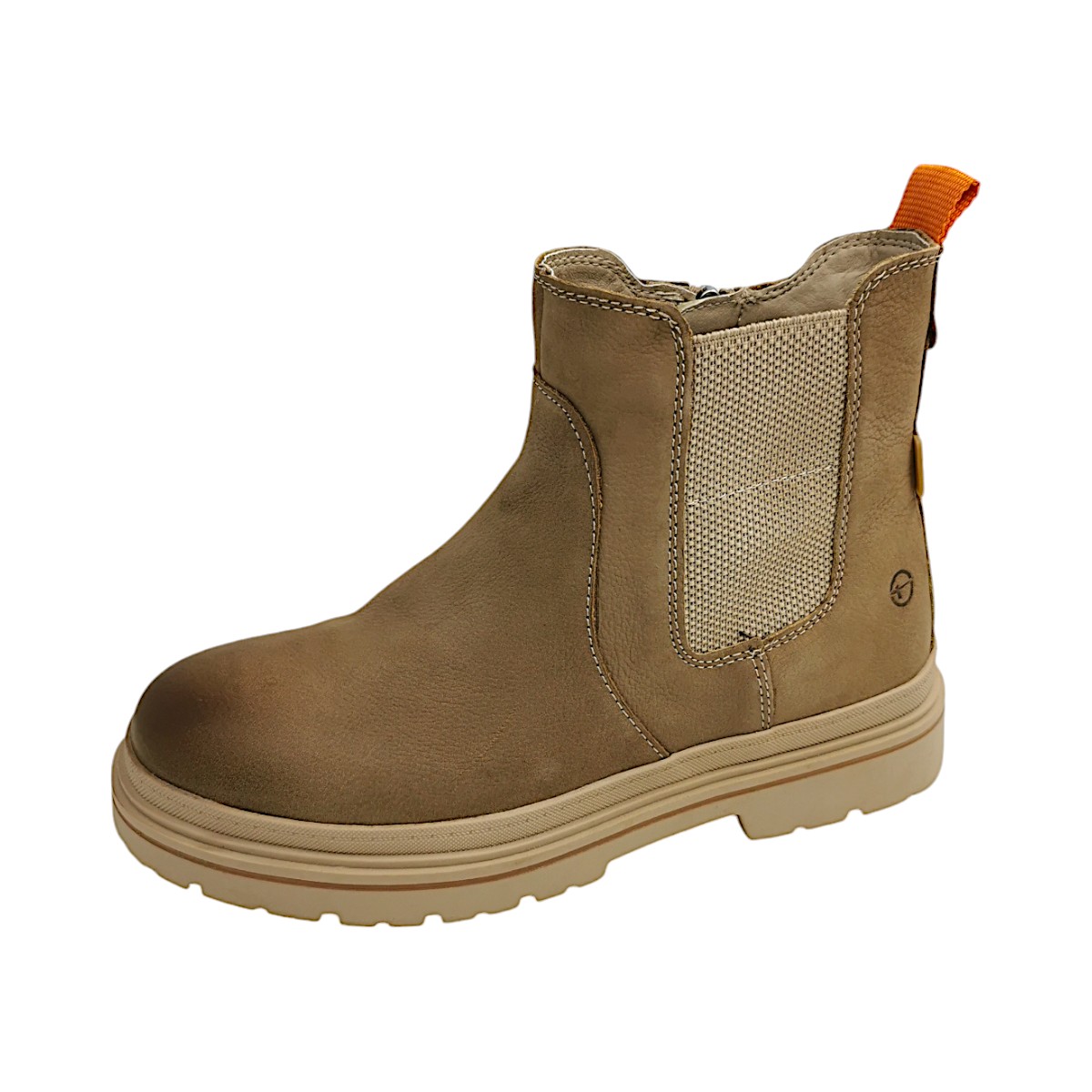 Tamaris Comfort Damenschuhe Reißverschluss Schaftstiefel Braun Freizeit (313- Camel Nubuc, Größe 42 EU)