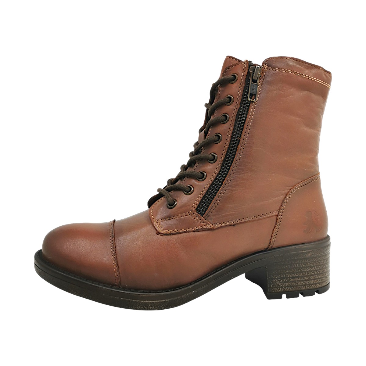 2 Go Fashion Damenschuhe Schnürstiefel Braun Freizeit