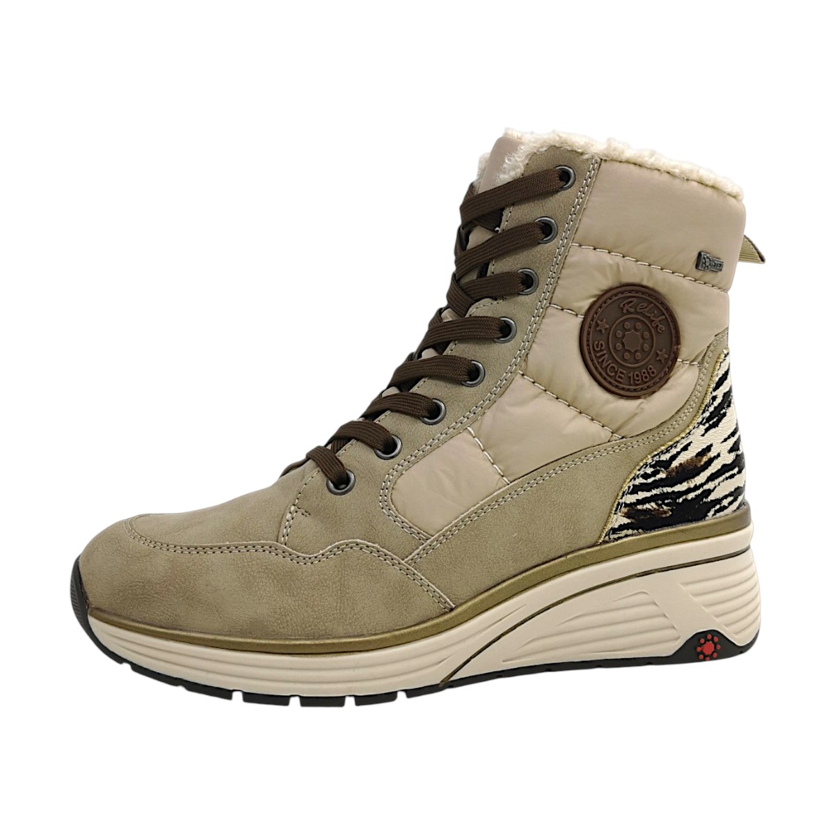Relife Damenschuhe Schnürstiefel Grau Freizeit (stone 016, Gr. 1:36)