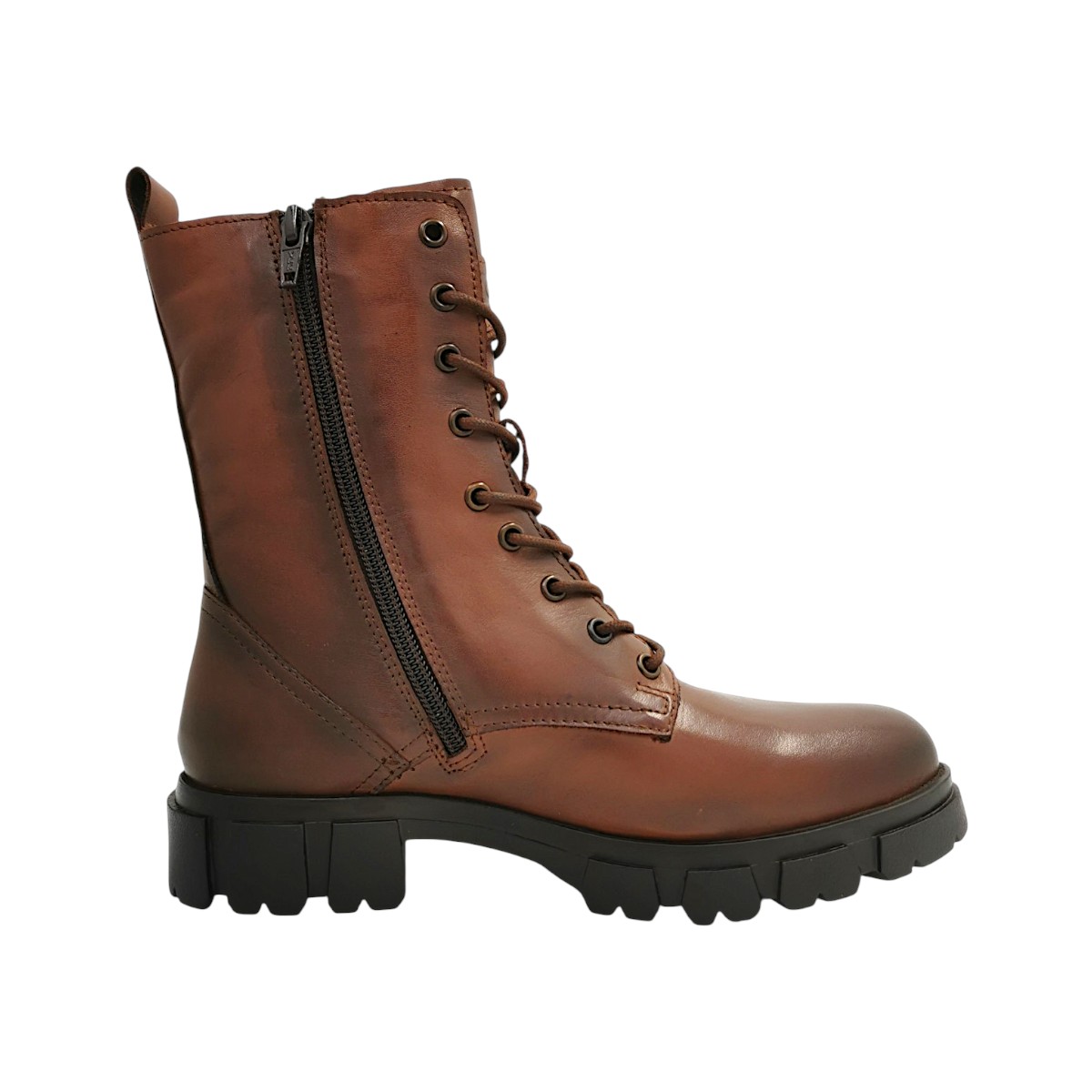 2 Go Fashion Damenschuhe Schnürstiefel Braun Freizeit (brandy 39, Größe 37 EU)