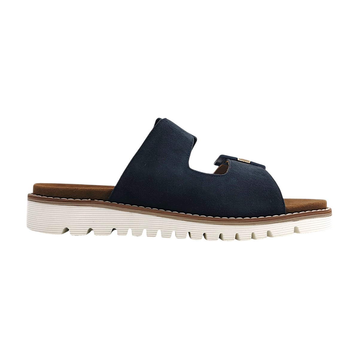 Ara Damenschuhe Sandalen Flach Pantolette Blau Freizeit (weiß, Gr. 1:36)