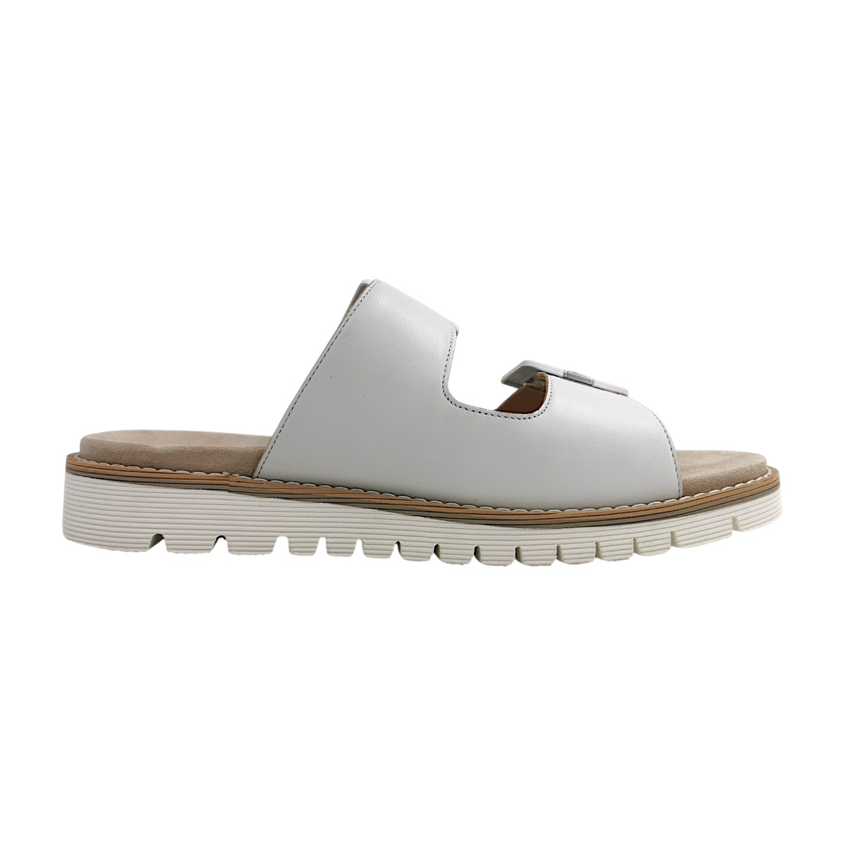 Ara Damenschuhe Sandalen Flach Pantolette Weiß Freizeit (Gr. 1:36)