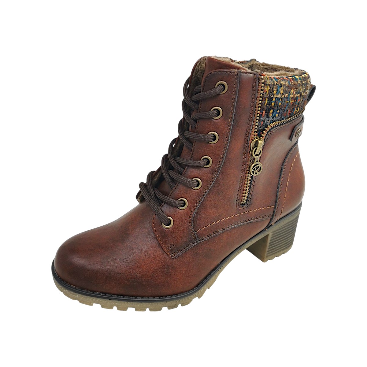 Relife Damenschuhe Schnürstiefel Braun Freizeit (cognac 029, Gr. 1:36)