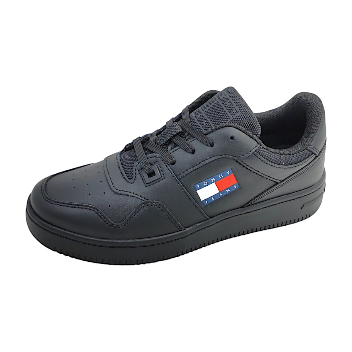 Tommy Hilfiger Retro Basket Damenschuhe Schnürschuhe Schwarz Freizeit (BDS black, Gr. 1:39)
