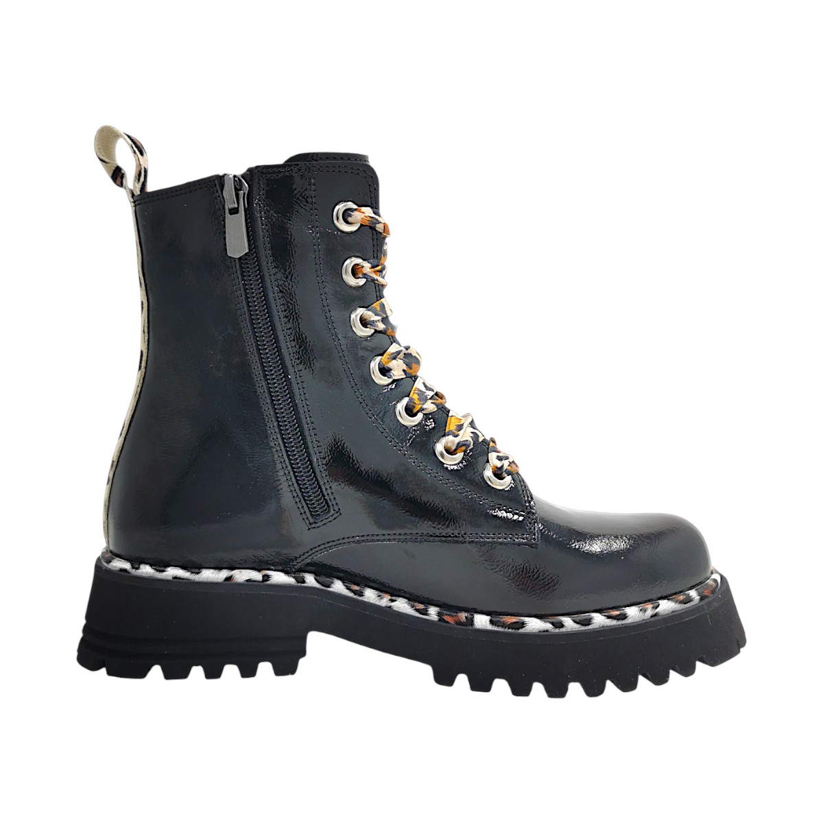 2 Go Fashion Damenschuhe Schnürstiefel Schwarz Freizeit (Schwarz Lack 902, Größe 41 EU)