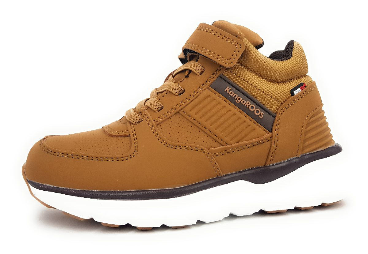 KangaRoos Kinderschuhe Jungen Stiefel Klett Stiefel Braun Freizeit