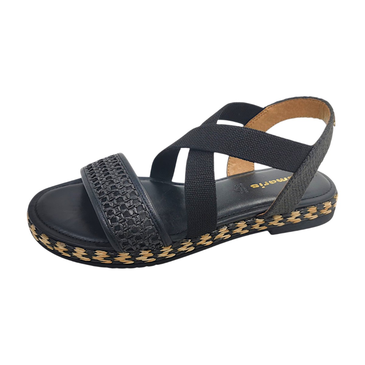 Tamaris Damenschuhe Sandalen Flach Schwarz Freizeit (black 0A1, Gr. 1:36)