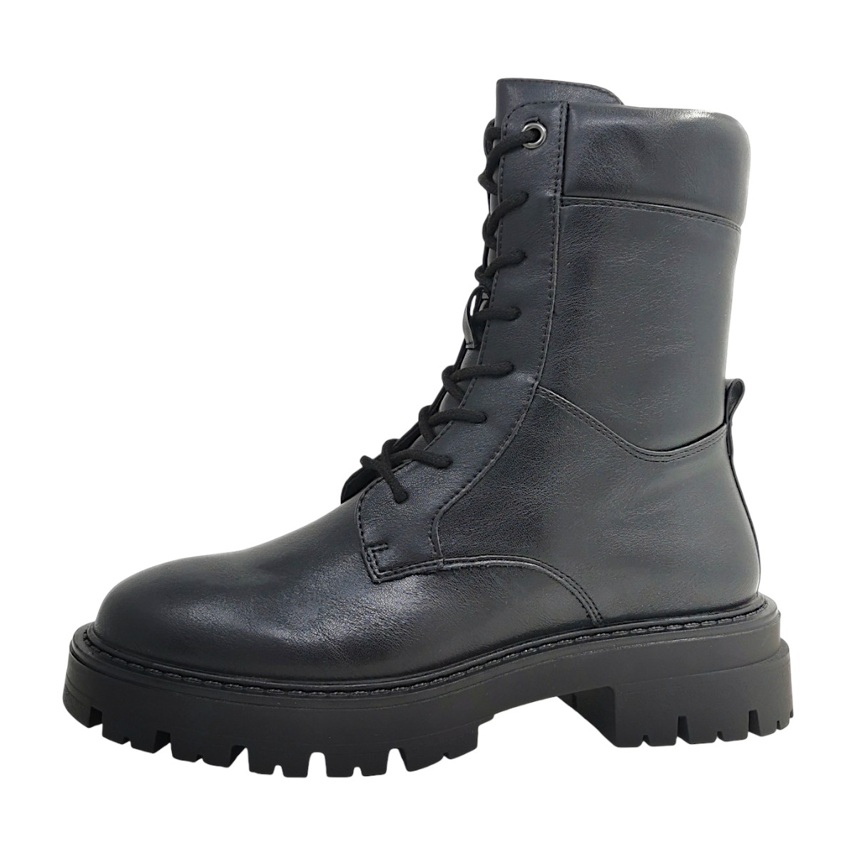 Taxi Damenschuhe Reißverschluss Schnürstiefel Schwarz Freizeit