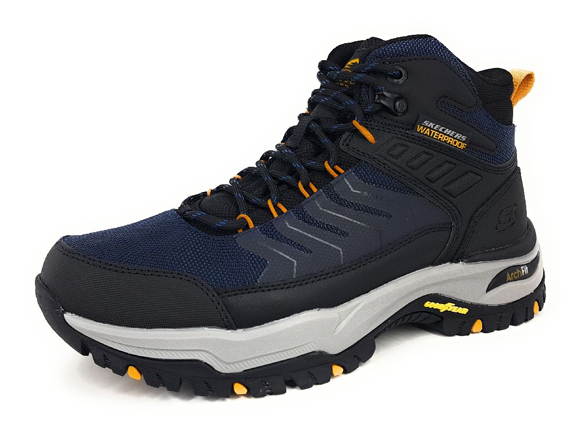 Skechers Arch Fit Dawson Sportschuhe Herren Wanderstiefel Blau Freizeit
