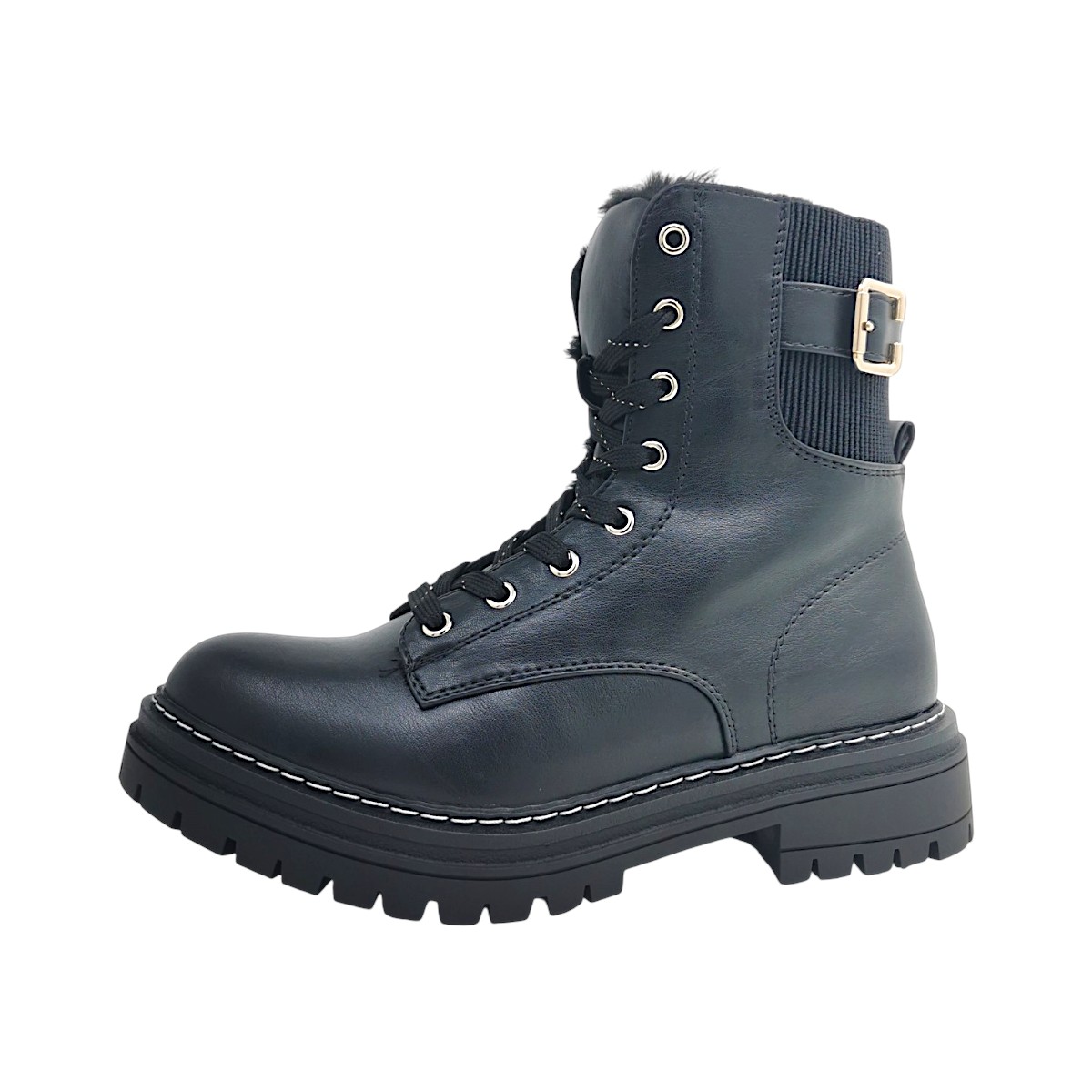 2 Go Fashion Damenschuhe Schnürstiefel Schwarz Freizeit