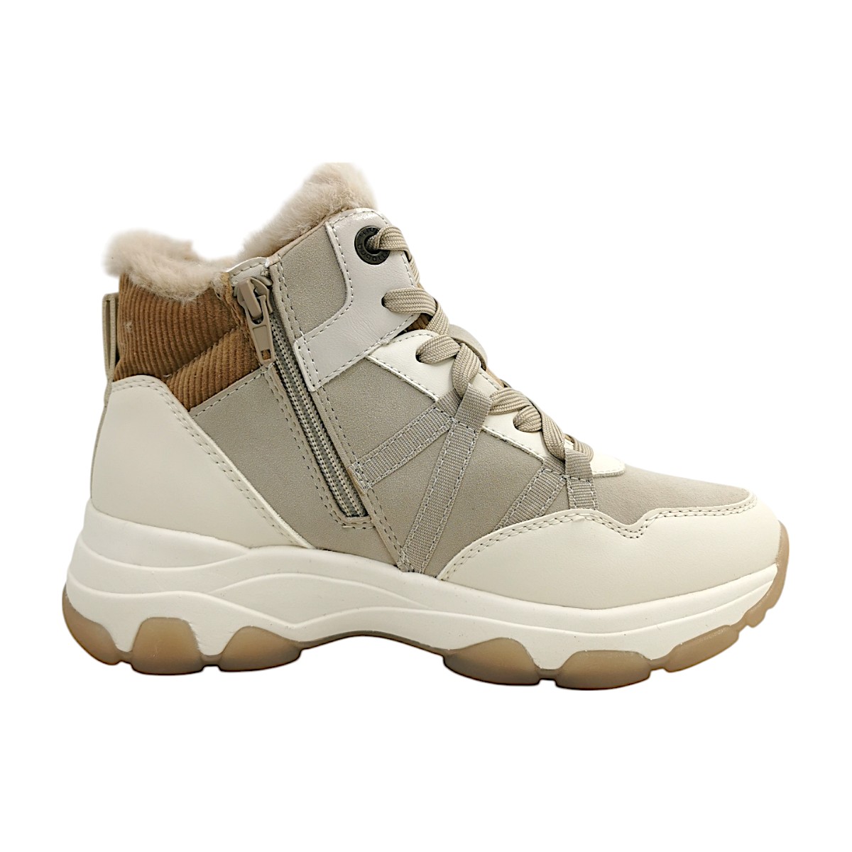 Bugatti Woman Yuki Revo Damenschuhe Schnürstiefel Beige Freizeit (offwhite/beige 2152, Größe 37 EU)