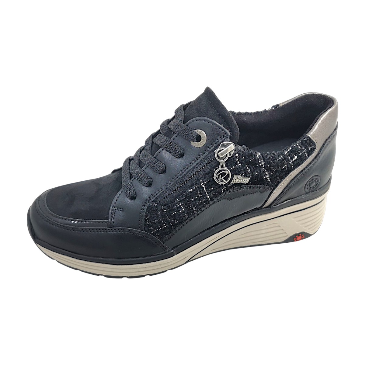 Relife Damenschuhe Schnürschuhe Sportive sportlicher Schnürer Schwarz Freizeit (black 001, Gr. 1:36)