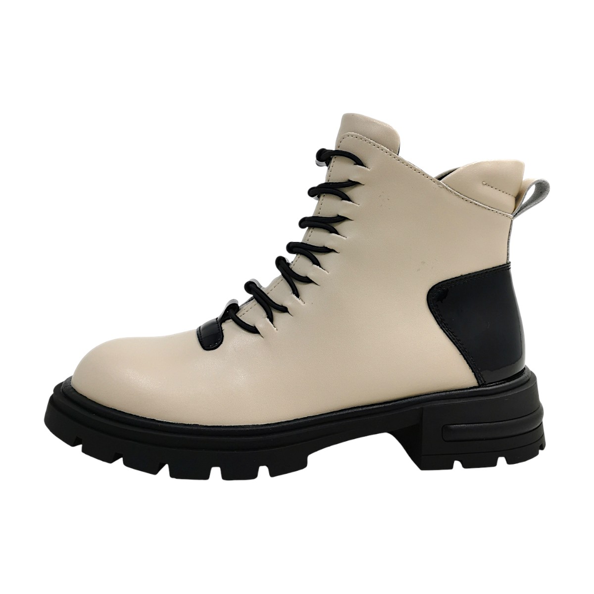 2 Go Fashion Damenschuhe Schnürstiefel Beige Freizeit
