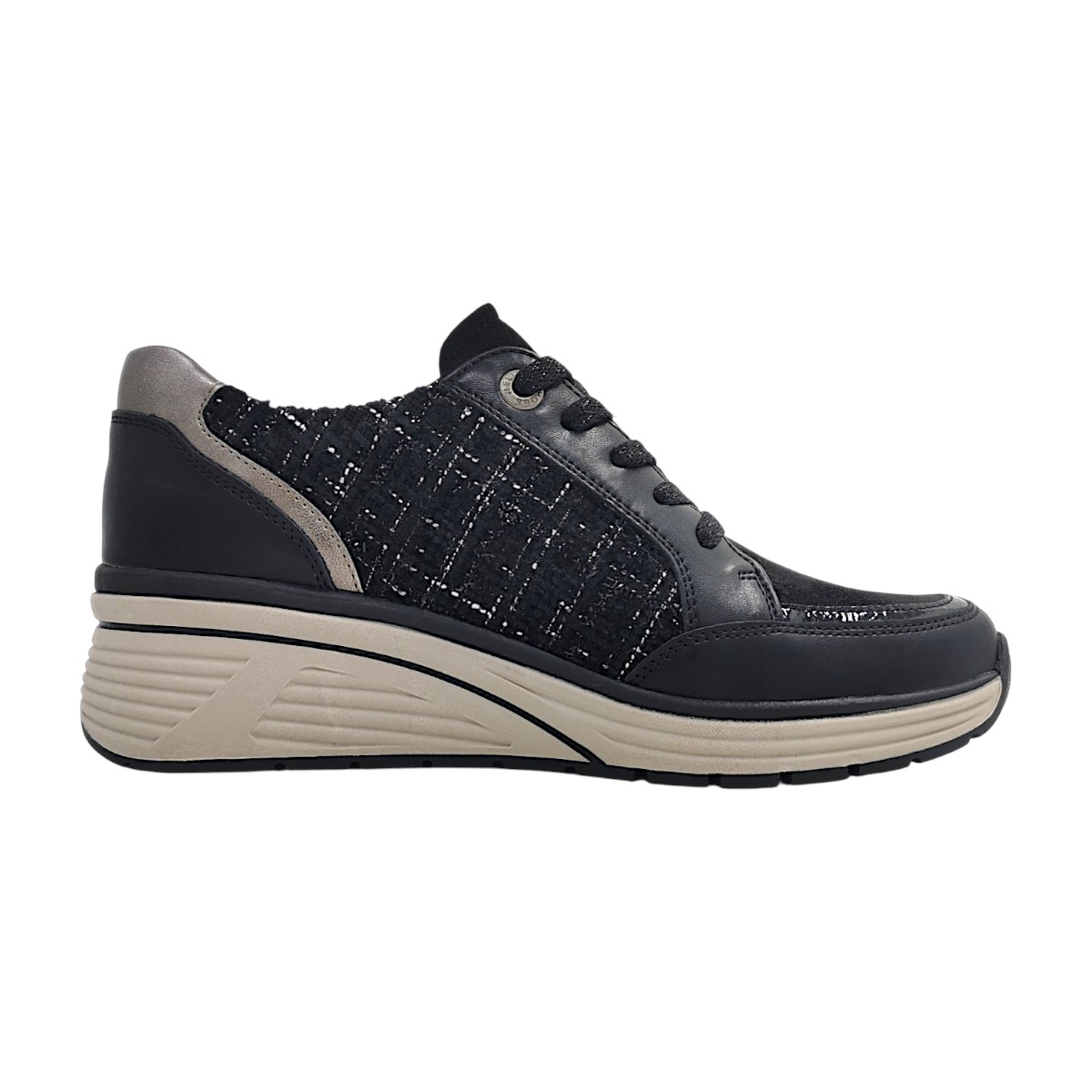 Relife Damenschuhe Schnürschuhe Sportive sportlicher Schnürer Schwarz Freizeit (black 001, Gr. 1:36)