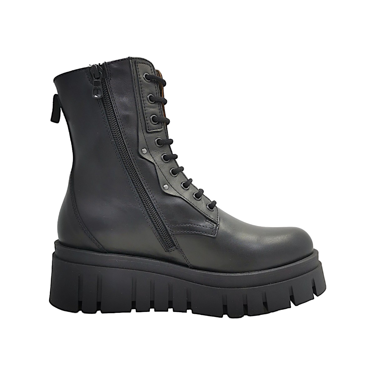 Nero Giardini Damenschuhe Schnürstiefel Schwarz Freizeit (100 Nero, Größe 38 EU)