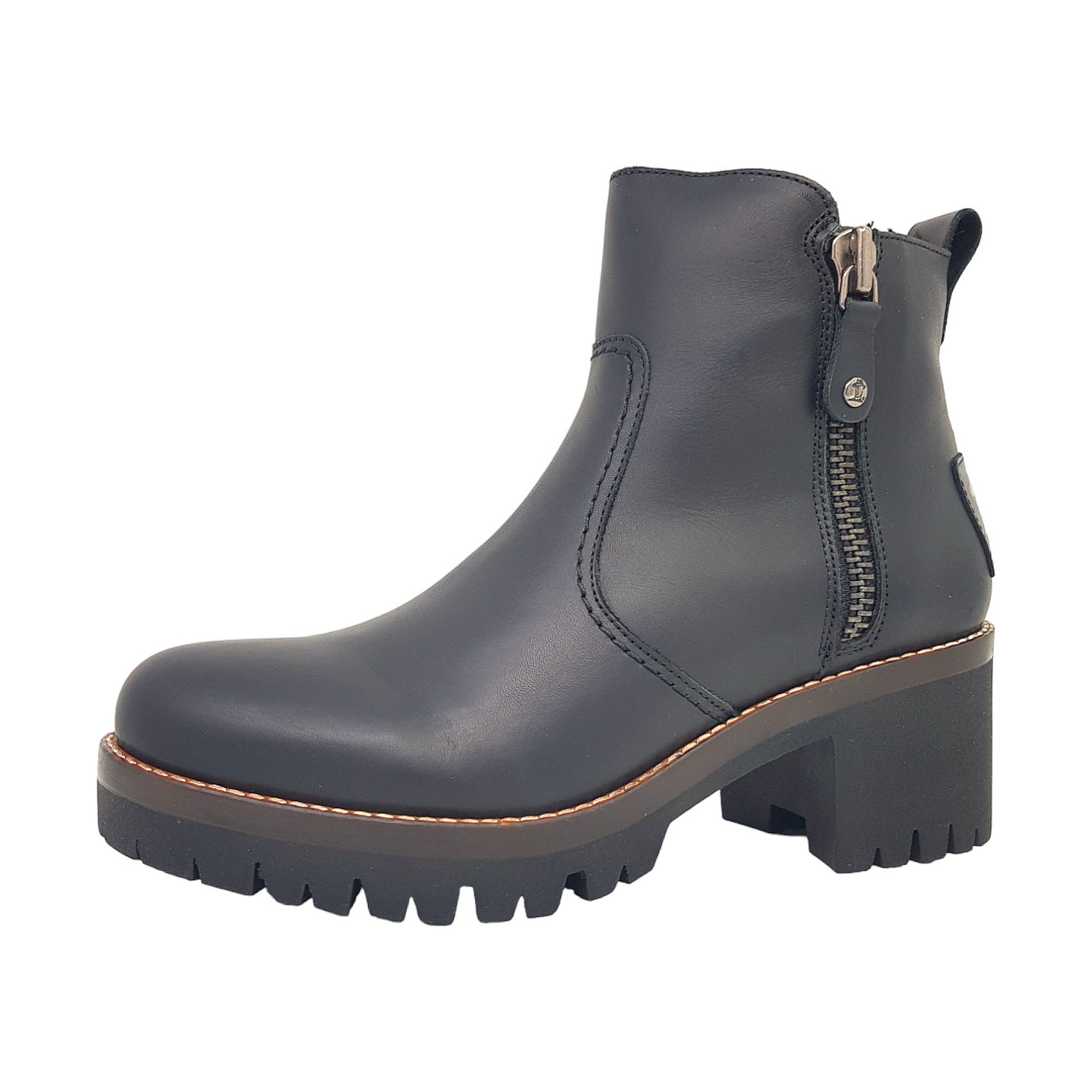 Panama Jack Damenschuhe Stiefel Reißverschluss Schwarz Freizeit