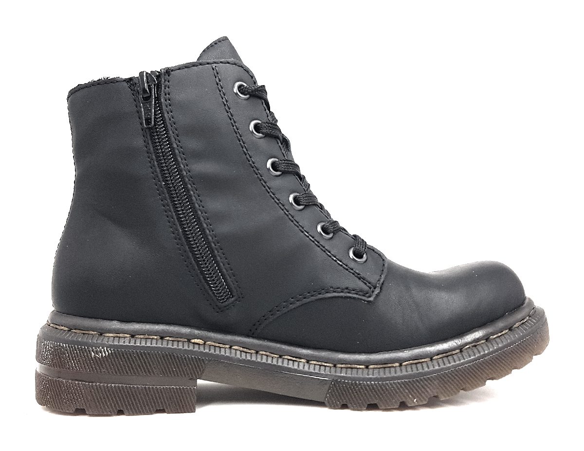 Rieker France Damenschuhe Schnürer Stiefel Schwarz (schwarz 00, Größe 37 EU)