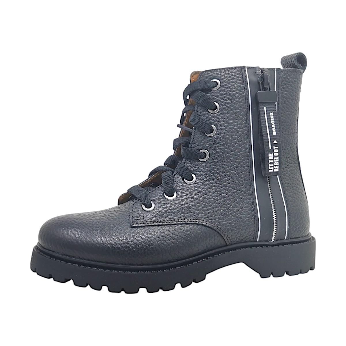 Braqeez Kinderschuhe Mädchen Stiefel Schnürer Schwarz Freizeit