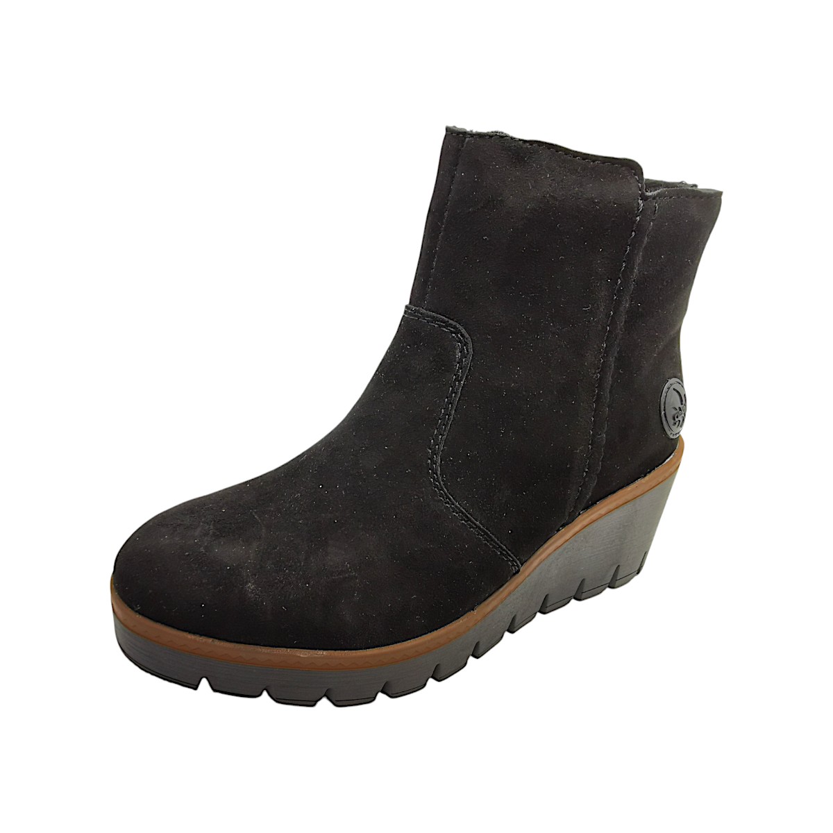Rieker Damenschuhe Stiefeletten Reißverschluss Schwarz Freizeit (00 schwarz, Größe 39 EU)