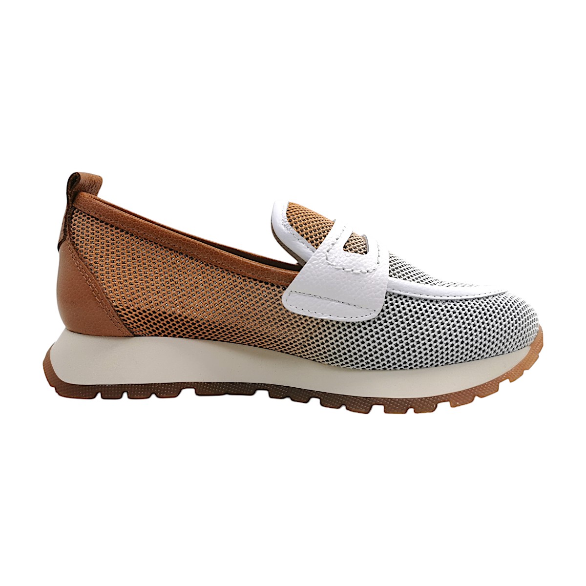 Hispanitas Kansas Damenschuhe Halbschuhe Slipper Weiß Freizeit (Cuoio/white, Größe 38 EU)