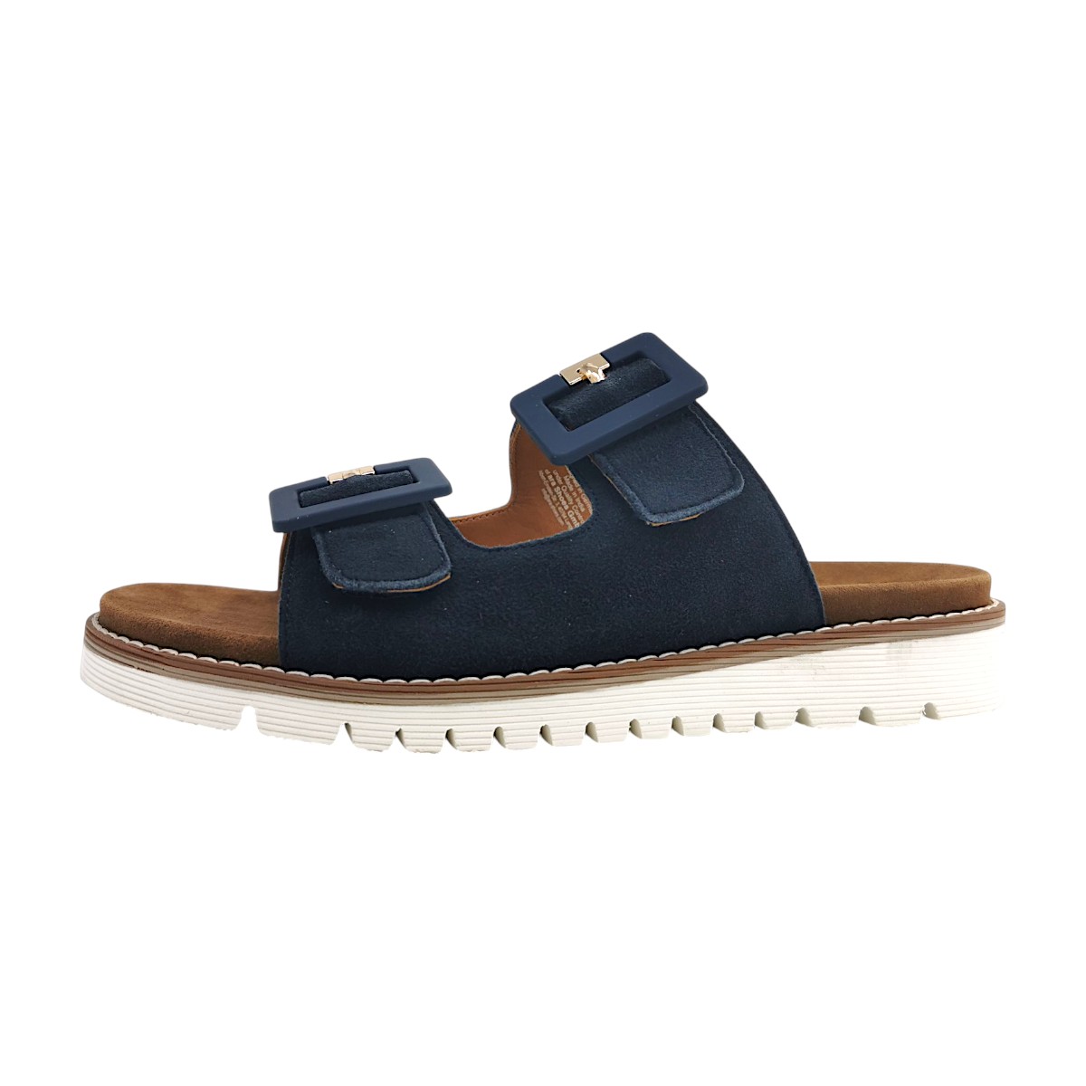 Ara Damenschuhe Sandalen Flach Pantolette Blau Freizeit