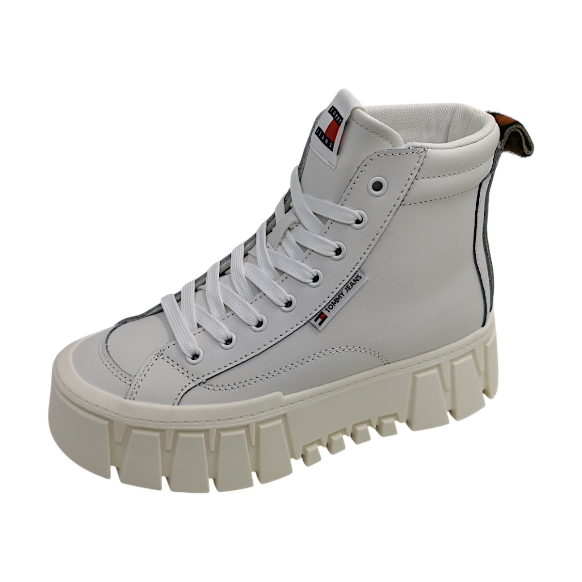 Tommy Hilfiger Flatform Leopard Damenschuhe Schnürstiefel Weiß Freizeit (ecru YBL, Größe 38 EU)
