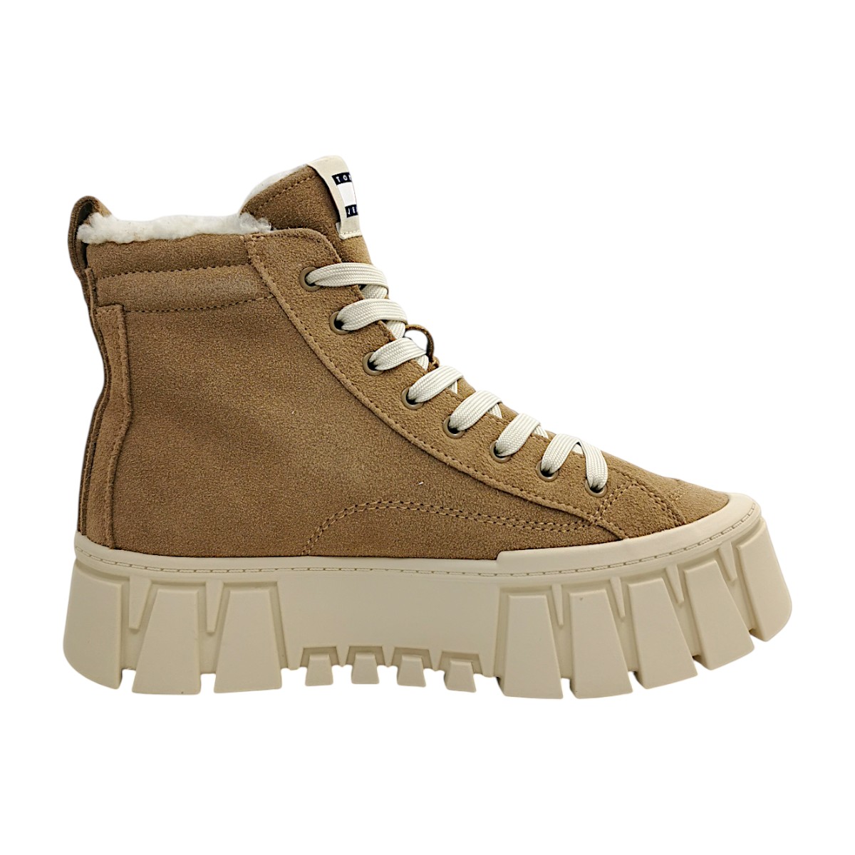 Tommy Hilfiger TJW Vulc Flatform Damenschuhe Schnürstiefel Beige Freizeit (bronze twist RBH, Größe 40 EU)