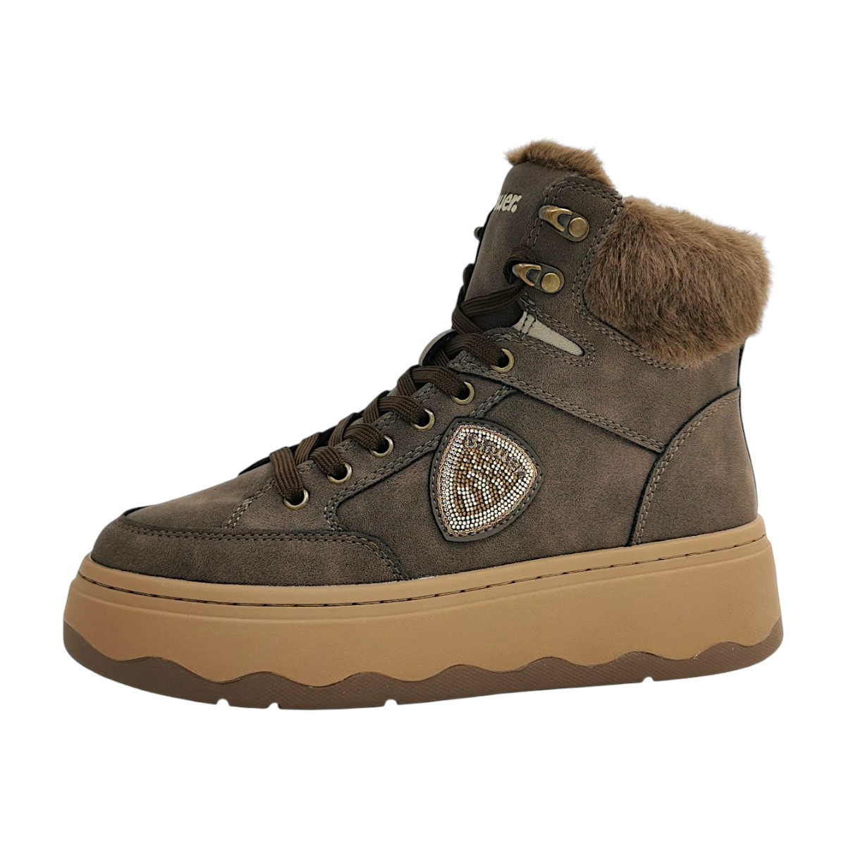 Blauer USA Damenschuhe Schnürstiefel Braun Freizeit
