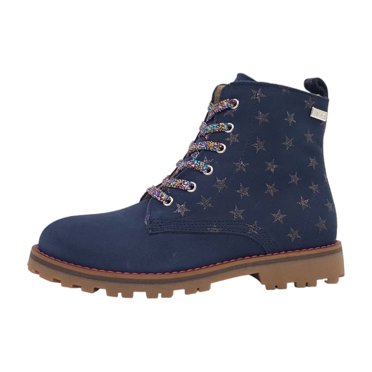 Micio Kinderschuhe Mädchen Schnürstiefel Blau Freizeit