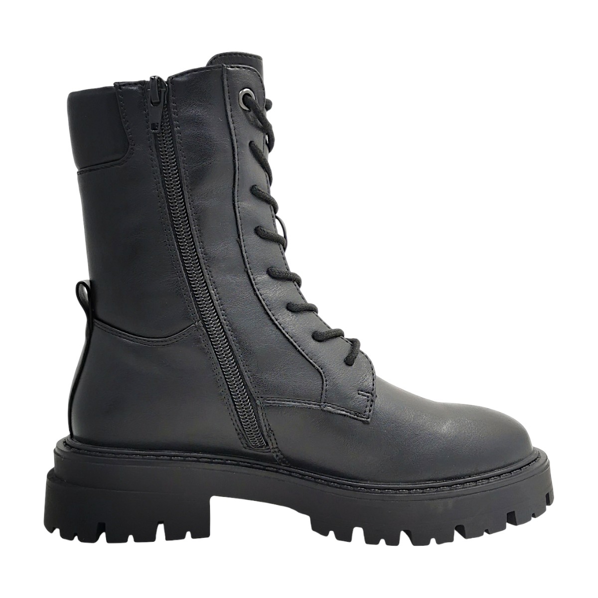 Taxi Damenschuhe Reißverschluss Schnürstiefel Schwarz Freizeit (Black, Größe 36 EU)