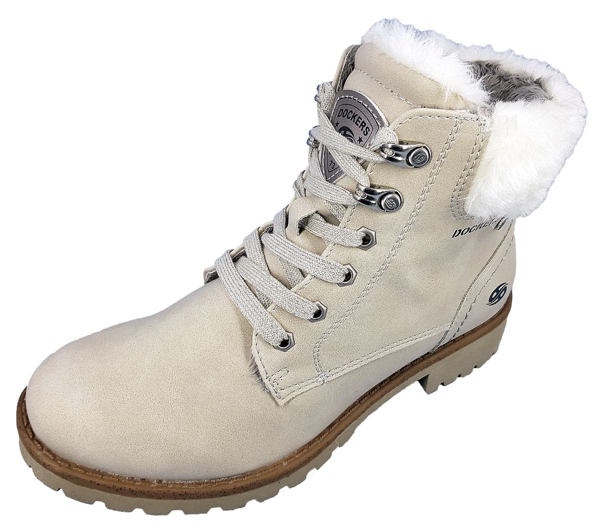Dockers Damenschuhe Stiefel Schnürer Stiefel Weiß Freizeit (260 ice, Größe 41 EU)