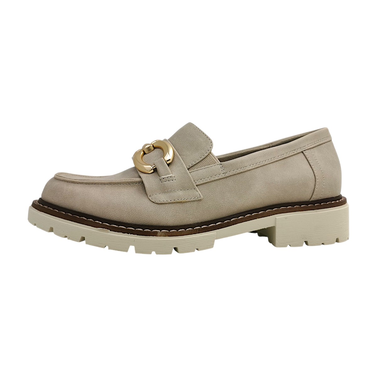 Jana Damenschuhe Halbschuhe Slipper Beige Freizeit