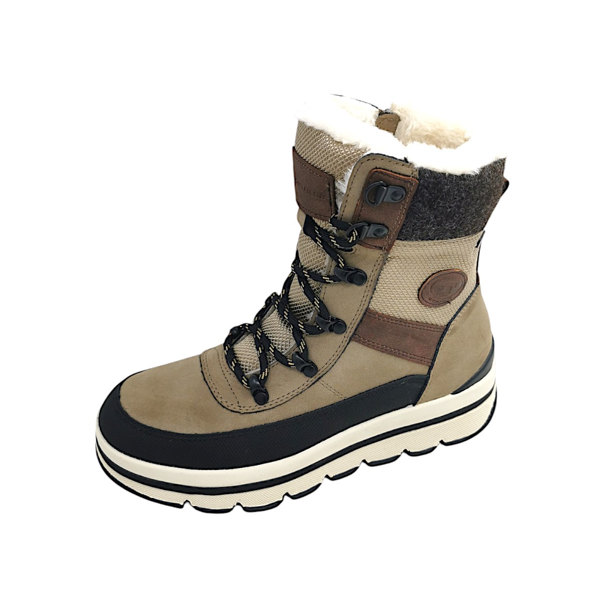 Tom Tailor Damenschuhe Stiefel Schnürer Braun Freizeit (black/dk.sand, Größe 37 EU)