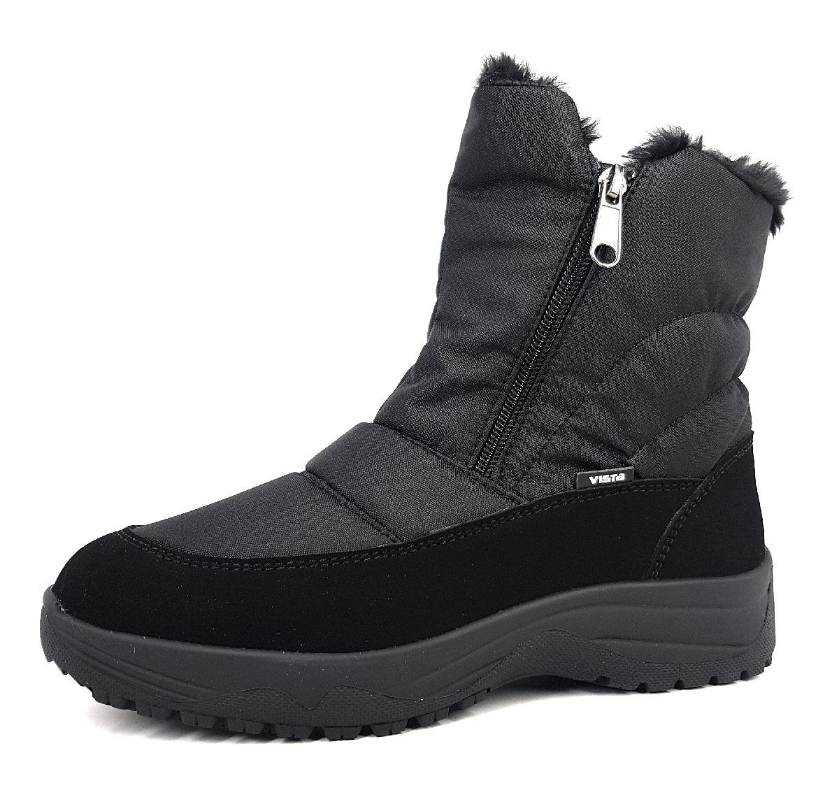 Skandia Damenschuhe Stiefel Gefüttert Boots Schwarz Freizeit