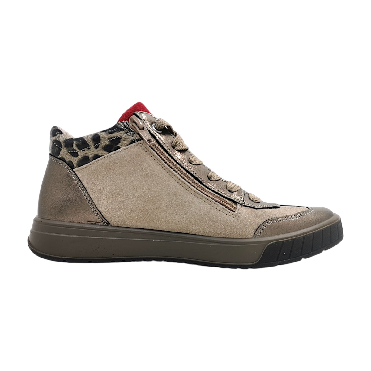 Ara Rom Damenschuhe Stiefeletten Reißverschluss Schnürer Beige Freizeit (CASHMERE,WILDBERRY 05, Größe 37 EU)