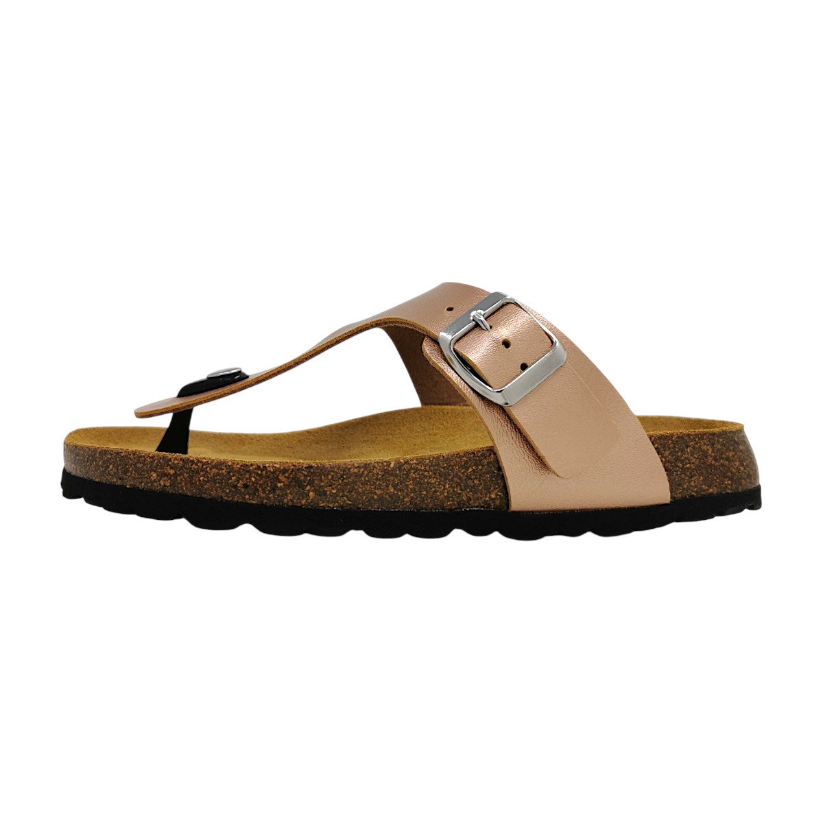 Bio Zehentrenner Damenschuhe Pantoletten Fußbett Pantolette Rosa Freizeit