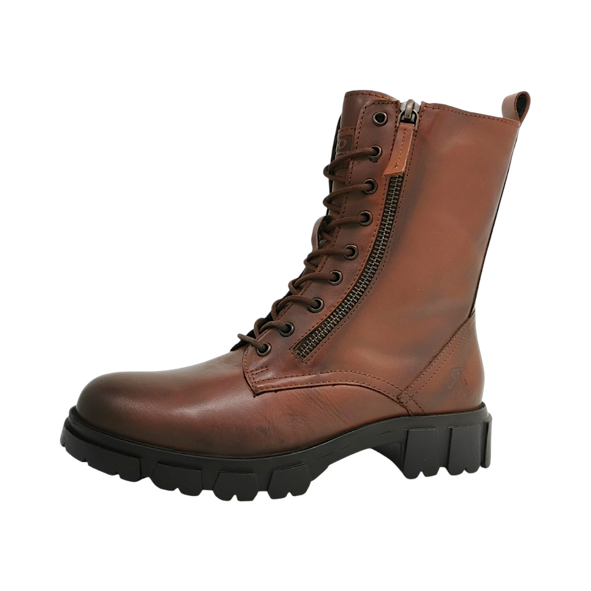 2 Go Fashion Damenschuhe Schnürstiefel Braun Freizeit